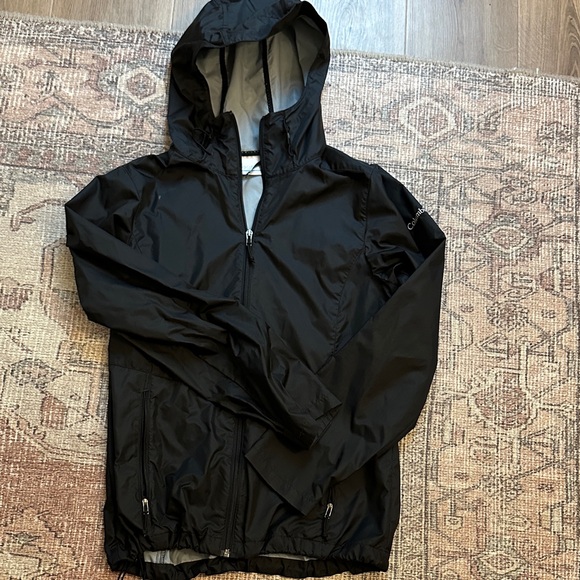 Columbia Black Hooded Windbreaker Jacket - Picture 1 of 2